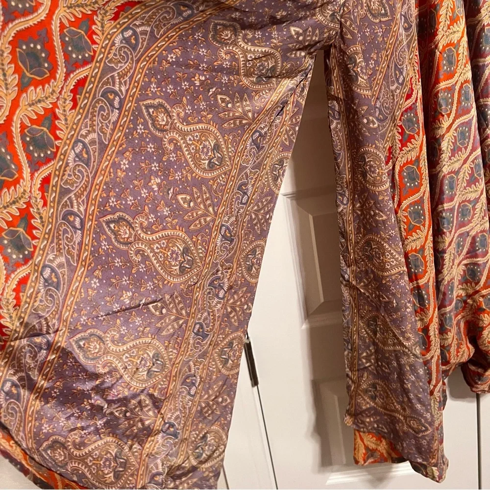 Flowy Palazzo Silk Blend Pant - Picture 6 of 8